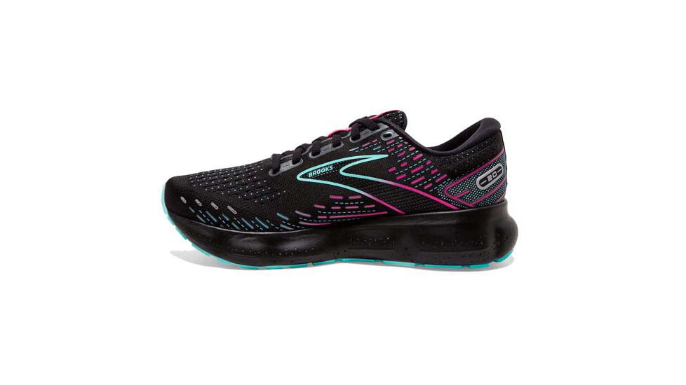 Brooks Glycerin 20 Running Shoes - Womens, Medium, Black/Blue Light/Pink, 6.5, 1203691B005.065