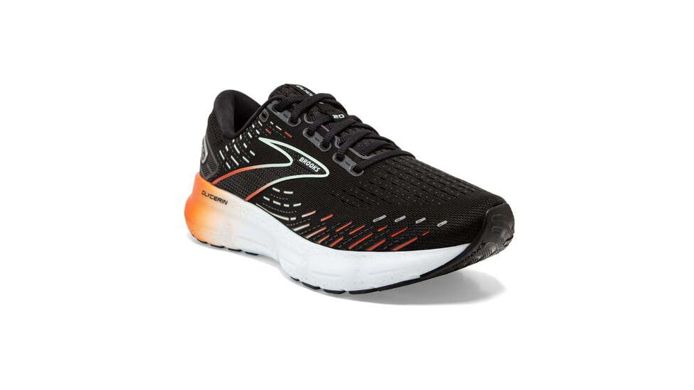 Brooks Glycerin 20 Running Shoes - Womens, Medium, Black/Red/Opal, 8.5, 1203691B045.085