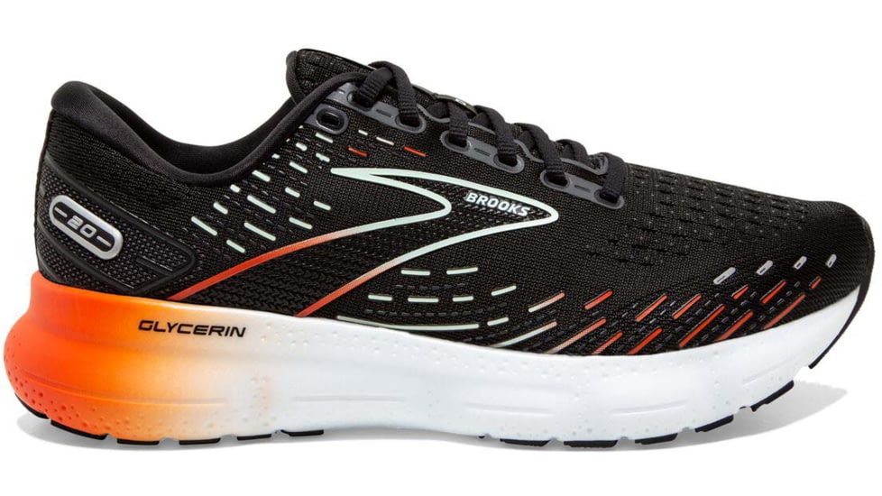 Brooks Glycerin 20 Running Shoes - Womens, Medium, Black/Red/Opal, 8.5, 1203691B045.085
