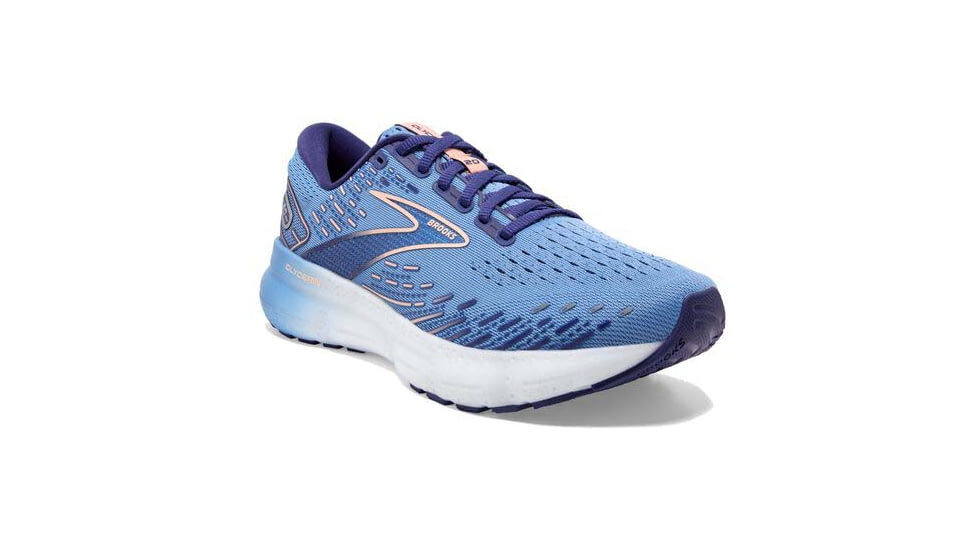 Brooks Glycerin 20 Running Shoes - Womens, Medium, Blissful Blue/Peach/White, 9.5, 1203691B478.095