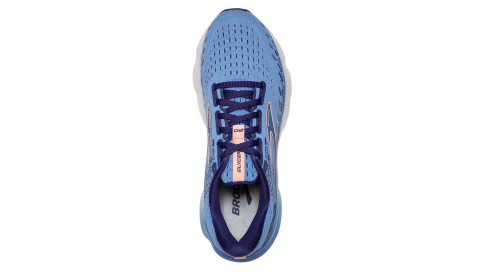 Brooks Glycerin 20 Running Shoes - Womens, Medium, Blissful Blue/Peach/White, 9.5, 1203691B478.095