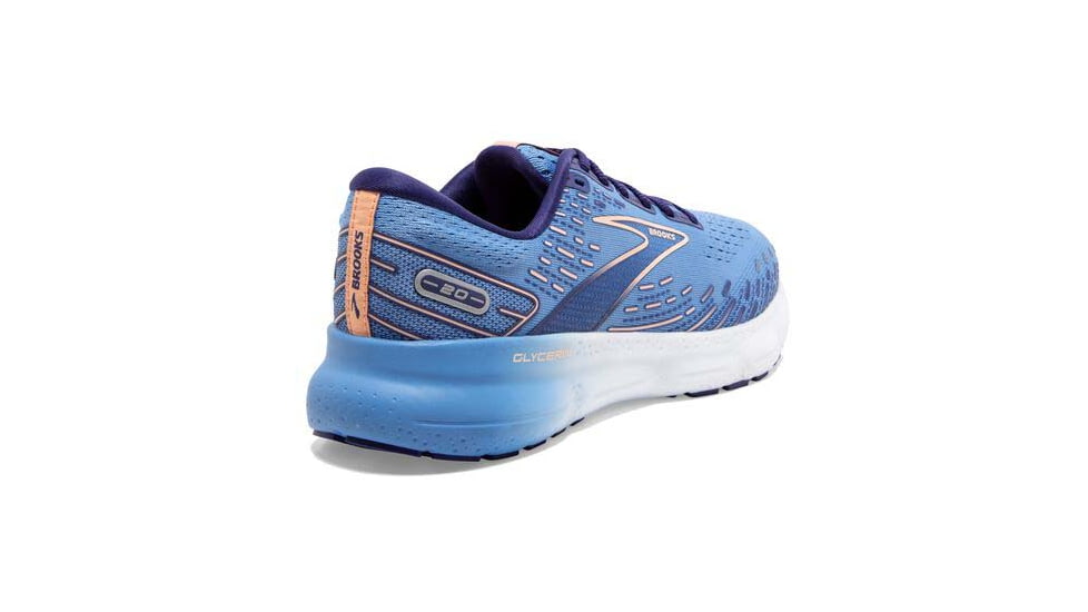 Brooks Glycerin 20 Running Shoes - Womens, Medium, Blissful Blue/Peach/White, 9.5, 1203691B478.095