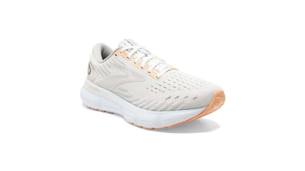 Brooks Glycerin 20 Running Shoes - Womens, Medium, White/Grey/Peach, 5.0, 1203691B133.050