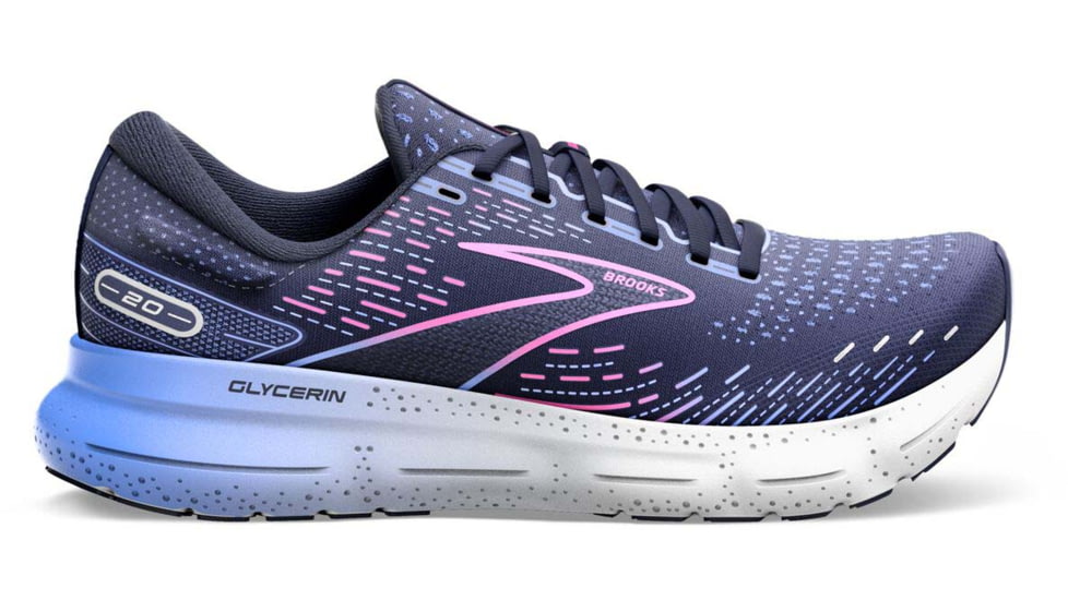Brooks Glycerin 20 Running Shoes - Womens, Wide, Peacoat/Blue/Pink, 10.5, 1203691D460.105