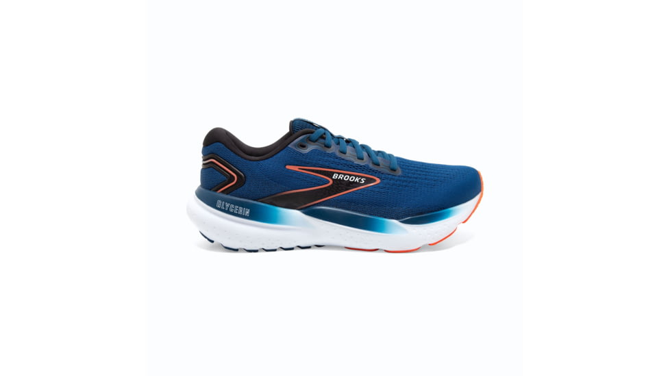 Brooks Glycerin 21 Running Shoes - Mens, Blue Opal/Black/Nasturtium, 12.0, 1104191D474.120