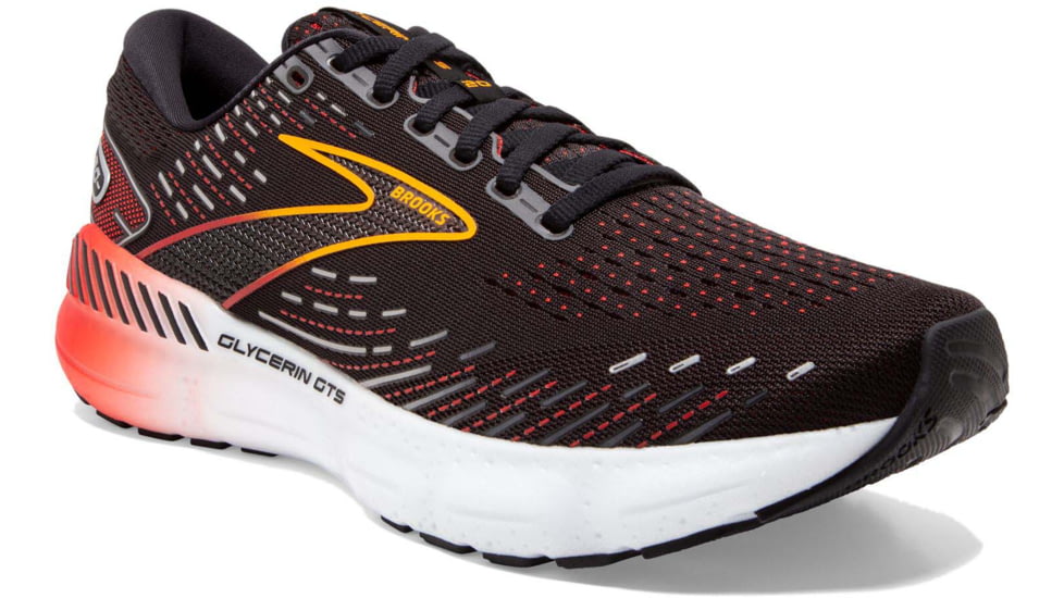 Brooks Glycerin GTS 20 Running Shoes - Mens, Black/Blackened Pearl/Fiery Red, 8.5, 1103831D090.085