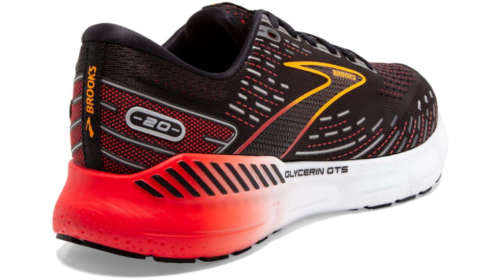 Brooks Glycerin GTS 20 Running Shoes - Mens, Black/Blackened Pearl/Fiery Red, 8.5, 1103831D090.085