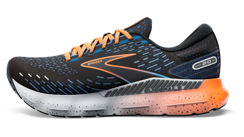 Brooks Glycerin GTS 20 Running Shoes - Mens, Black/Classic Blue/ Orange, 9.0, 1103831D035.090