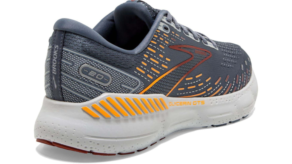 Brooks Glycerin GTS 20 Running Shoes - Mens, Grey/Chili Oil/Orange, 8.5, 1103831D034.085