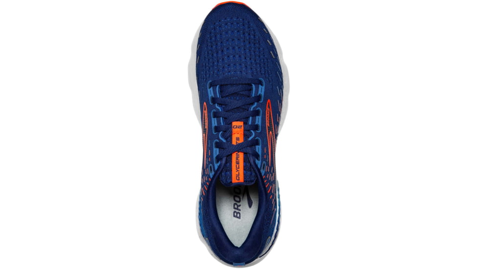 Brooks Glycerin GTS 20 Running Shoes - Mens, Wide, Blue Depths/Palace Blue/Orange, 9.5, 1103832E444.095