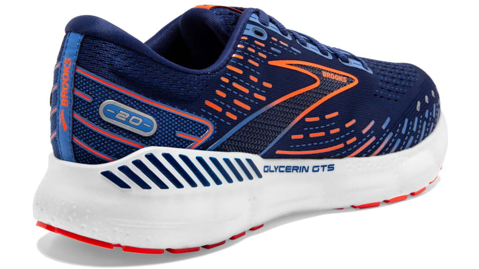 Brooks Glycerin GTS 20 Running Shoes - Mens, Wide, Blue Depths/Palace Blue/Orange, 9.5, 1103832E444.095