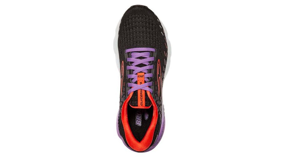Brooks Glycerin GTS 20 Running Shoes - Womens, Medium, Black/Bellflower/Fiesta, 5.0, 1203701B013.050