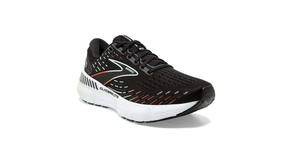 Brooks Glycerin GTS 20 Running Shoes - Womens, Medium, Black/Red/Opal, 6.0, 1203701B045.060