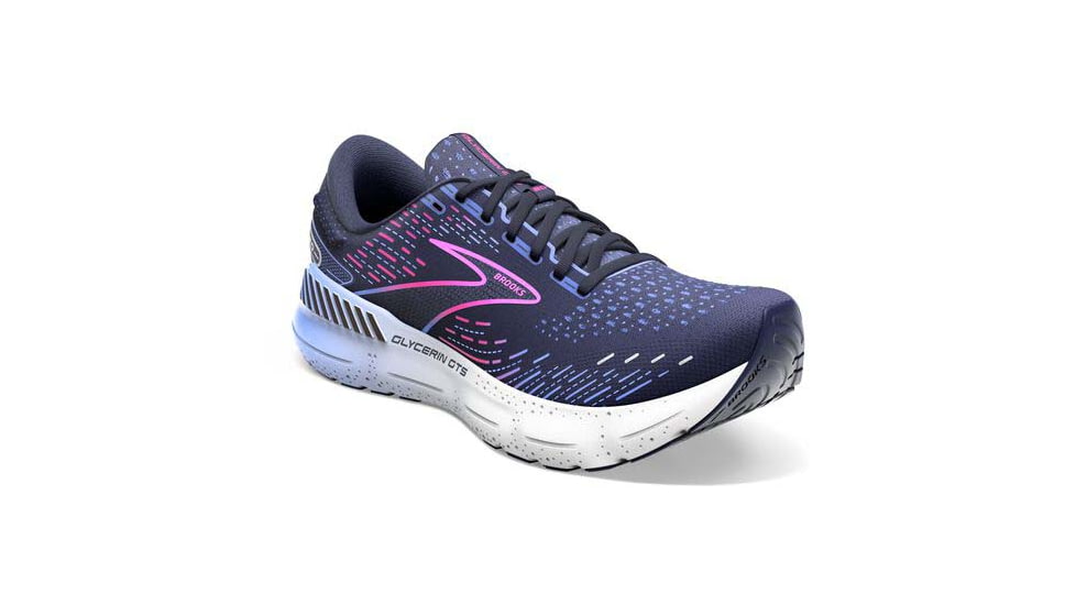 Brooks Glycerin GTS 20 Running Shoes - Womens, Medium, Peacoat/Blue/Pink, 11.5, 1203701B460.115