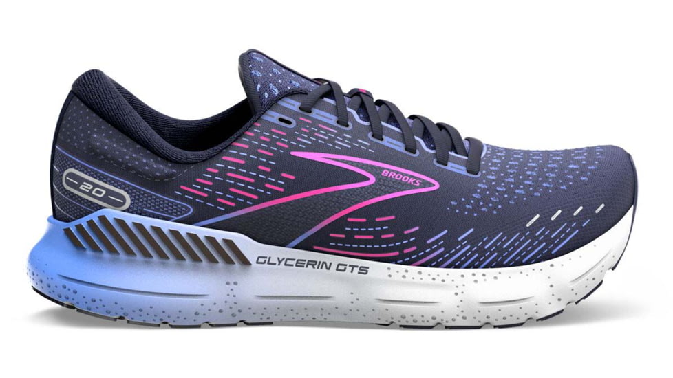 Brooks Glycerin GTS 20 Running Shoes - Womens, Medium, Peacoat/Blue/Pink, 11.5, 1203701B460.115