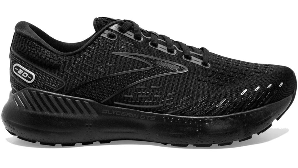 Brooks Glycerin GTS 20 Running Shoes - Womens, Wide, Black/Black/Ebony, 7.0, 1203701D020.070