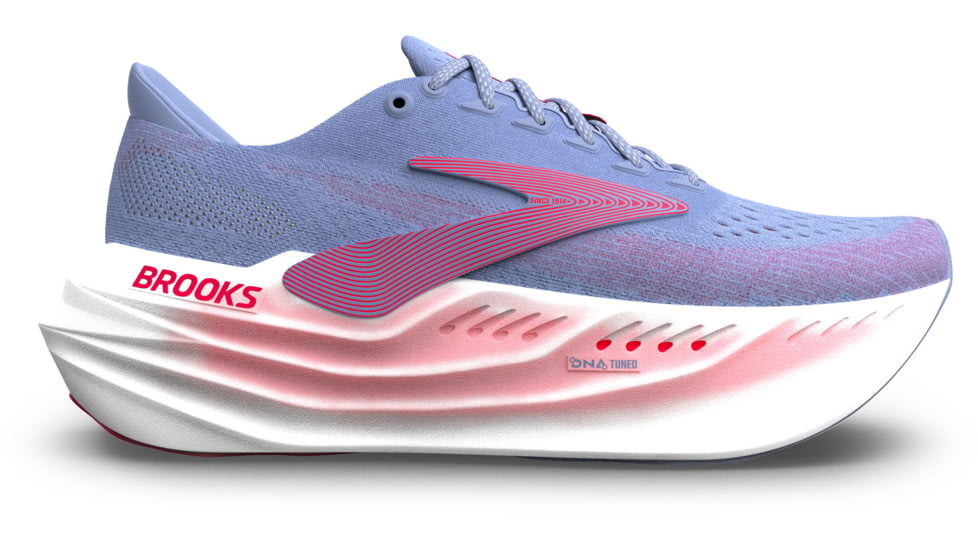 Brooks Glycerin Max Road Running - Womens, Blue Heron/Diva Pink/White, 6, 1B, 1204361B447.060