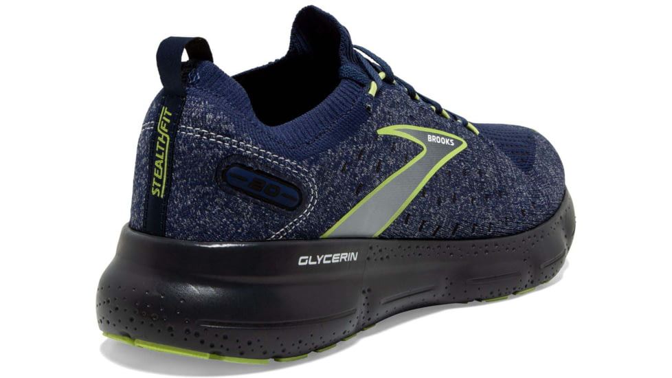 Brooks Glycerin StealthFit 20 Running Shoes - Mens, Blue/Ebony/Lime, 13.0, 1103841D404.130