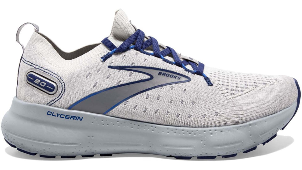 Brooks Glycerin StealthFit 20 Running Shoes - Mens, Oyster/Alloy/Blue Depths, 9.0, 1103841D081.090