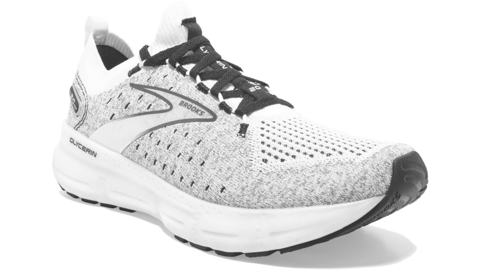 Brooks Glycerin StealthFit 20 Running Shoes - Mens, White/Grey/Black, 12.0, 1103841D135.120