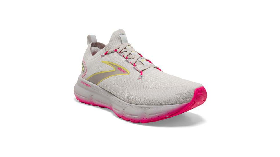 Brooks Glycerin StealthFit 20 Running Shoes - Womens, Medium, Grey/Yellow/Pink, 10.5, 1203721B067.105
