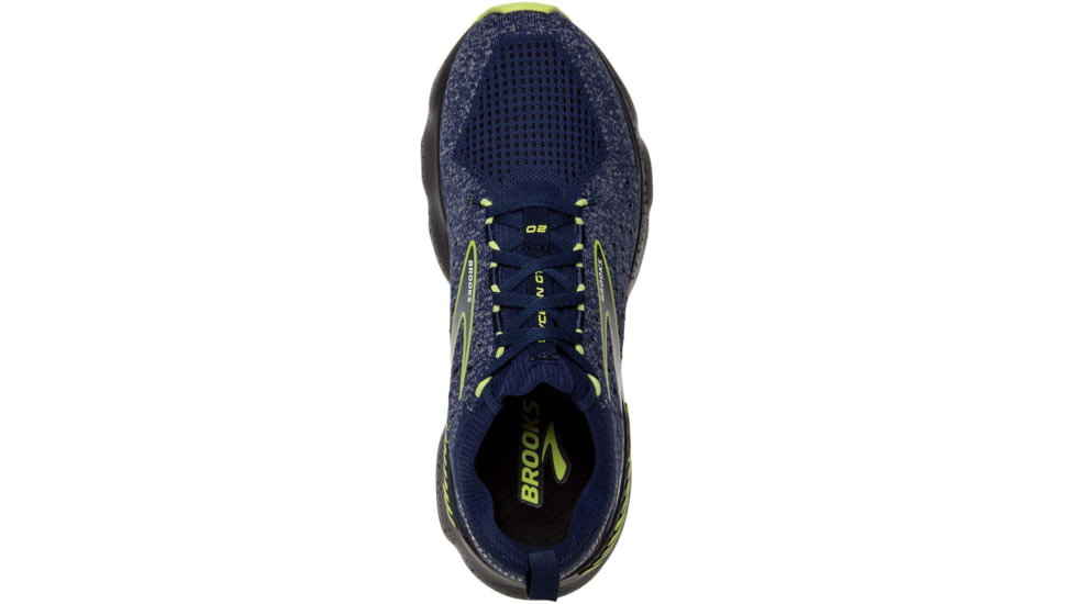Brooks Glycerin StealthFit GTS 20 Running Shoes - Mens, Blue/Ebony/Lime, 12.0, 1103851D404.120