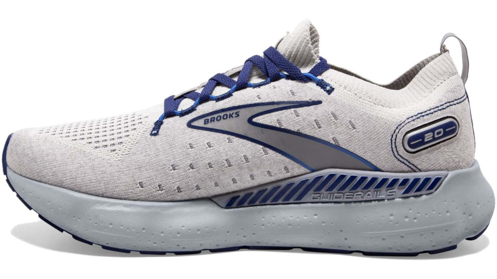 Brooks Glycerin StealthFit GTS 20 Running Shoes - Mens, Oyster/Alloy/Blue Depths, 9.5, 1103851D081.095