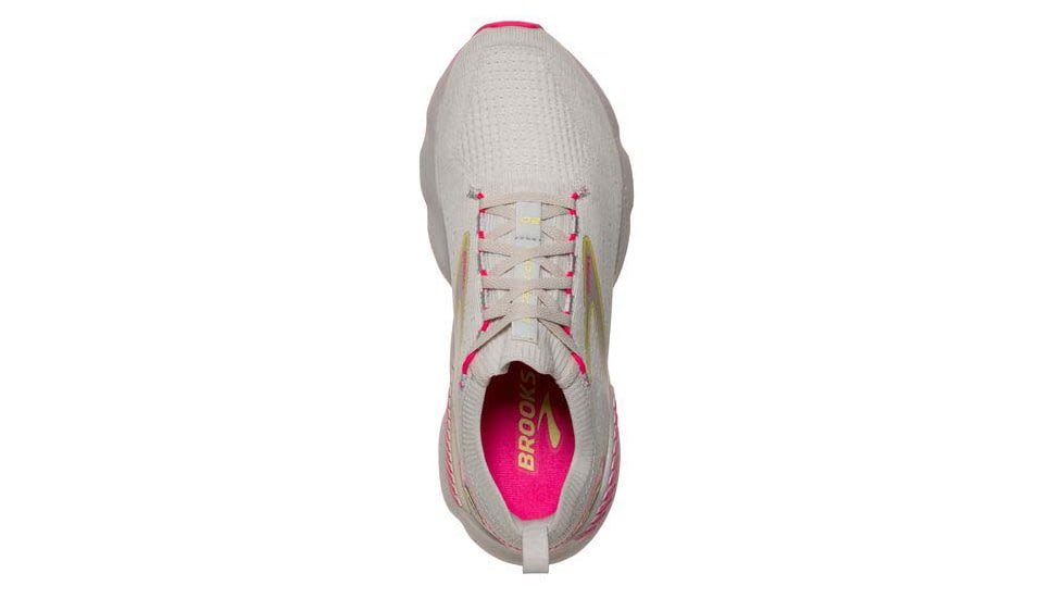 Brooks Glycerin StealthFit GTS 20 Running Shoes - Womens, Medium, Grey/Yellow/Pink, 9.5, 1203711B067.095
