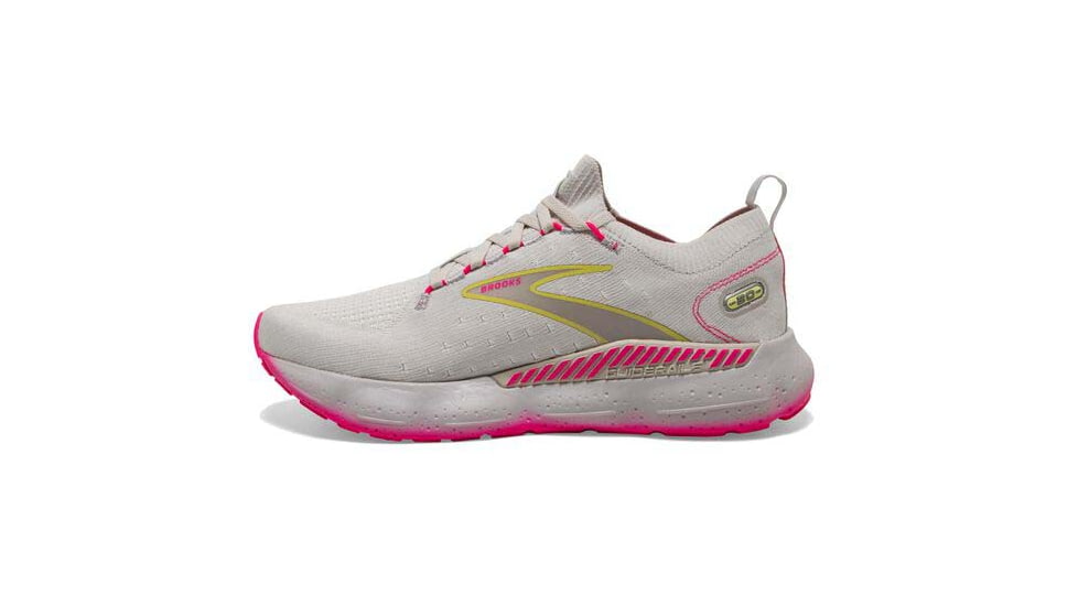 Brooks Glycerin StealthFit GTS 20 Running Shoes - Womens, Medium, Grey/Yellow/Pink, 9.5, 1203711B067.095