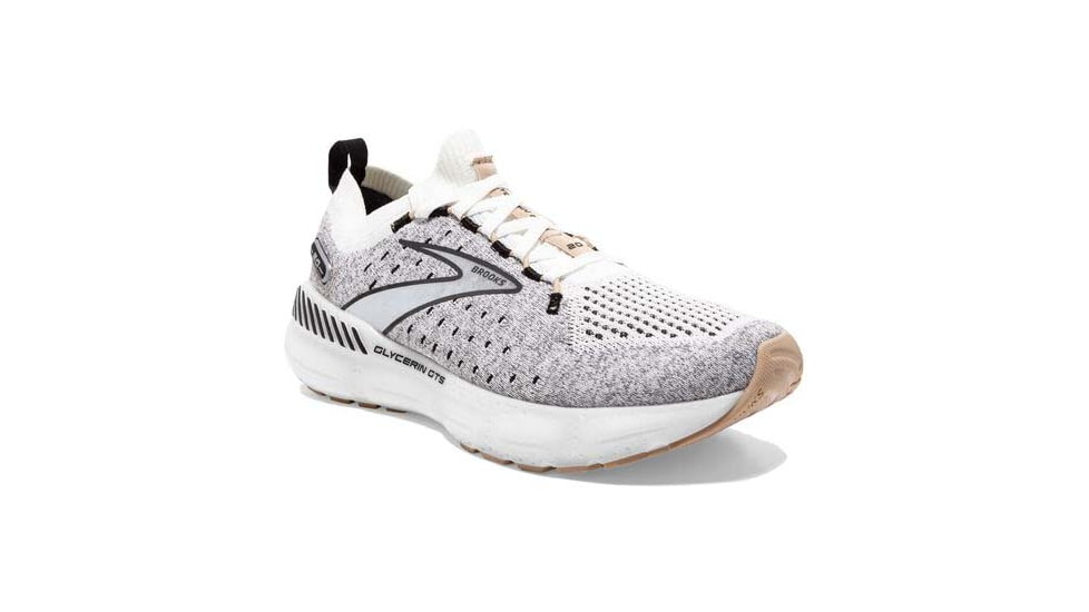 Brooks Glycerin StealthFit GTS 20 Running Shoes - Womens, Medium, White/Black/Cream, 10.5, 1203711B163.105