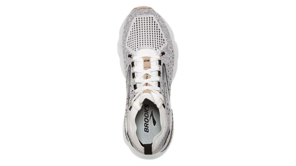 Brooks Glycerin StealthFit GTS 20 Running Shoes - Womens, Medium, White/Black/Cream, 10.5, 1203711B163.105