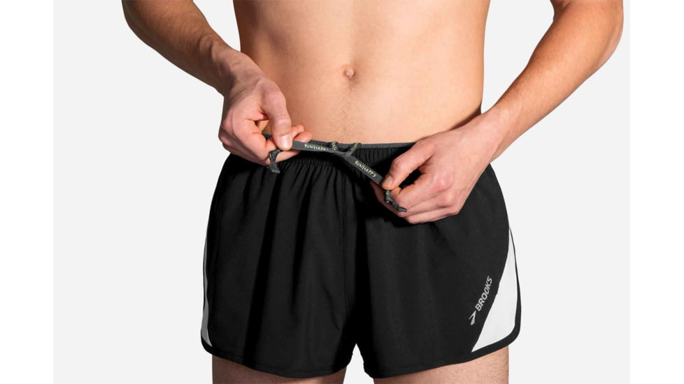 Brooks Go-To 2 Inch Split Men's Running Short, Black/Sterling, Large 211135-Black/Sterling-L