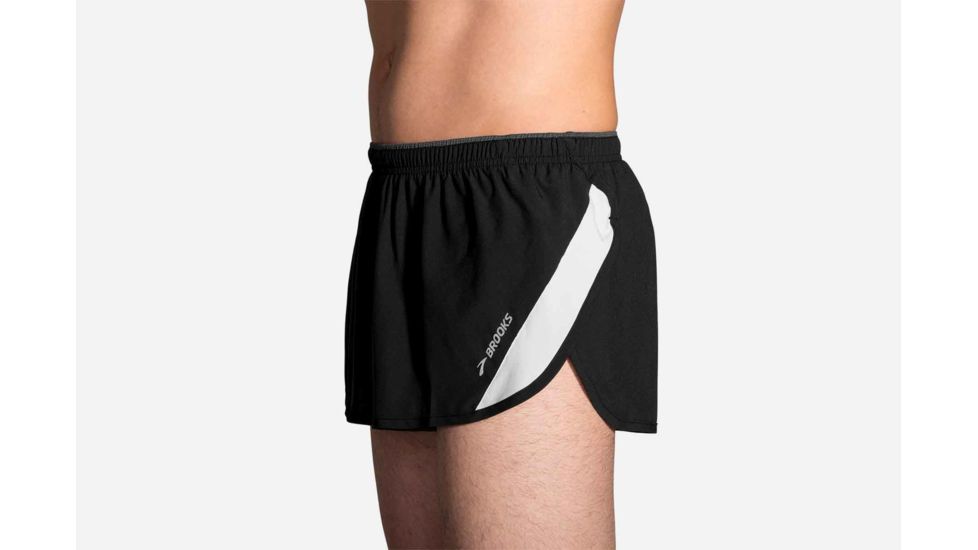 Brooks Go-To 2 Inch Split Men's Running Short, Black/Sterling, Large 211135-Black/Sterling-L