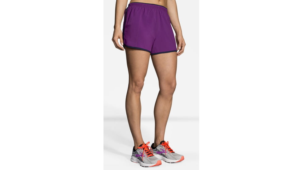 Brooks Go-To 3 Inch Short - Womens, Violet/Navy, Large, 221203517.035