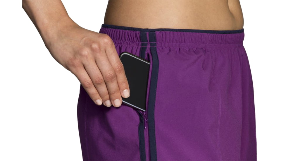 Brooks Go-To 5 Inch Short - Womens, Violet/Navy, Small, 221202517.025