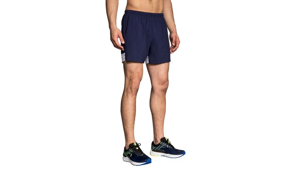 Brooks Go-To 5 Inch Short - Mens, Navy/White/Navy, Large, 211071415.035