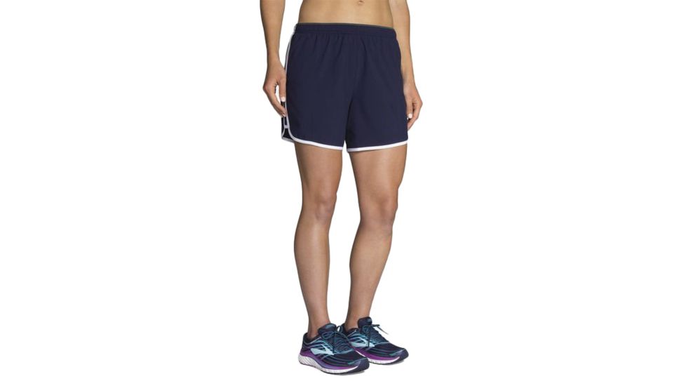 Brooks Go-To 5 Inch Short - Womens, Navy/White, Small, 221202447.025