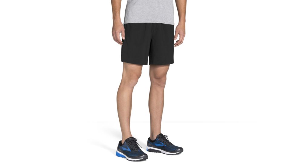 Brooks Go-To 7 Inch Mens Running Short, Black, Small, 211072-Black-S