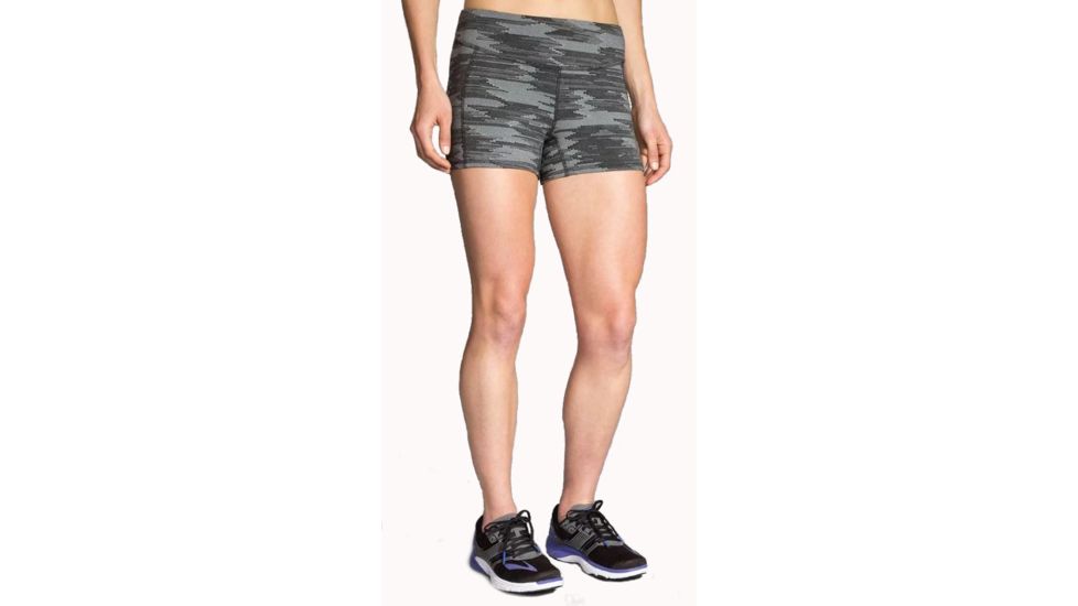 Brooks Greenlight 3 Inch Running Short Tight - Women's-Black Ikat Jacquard-Small