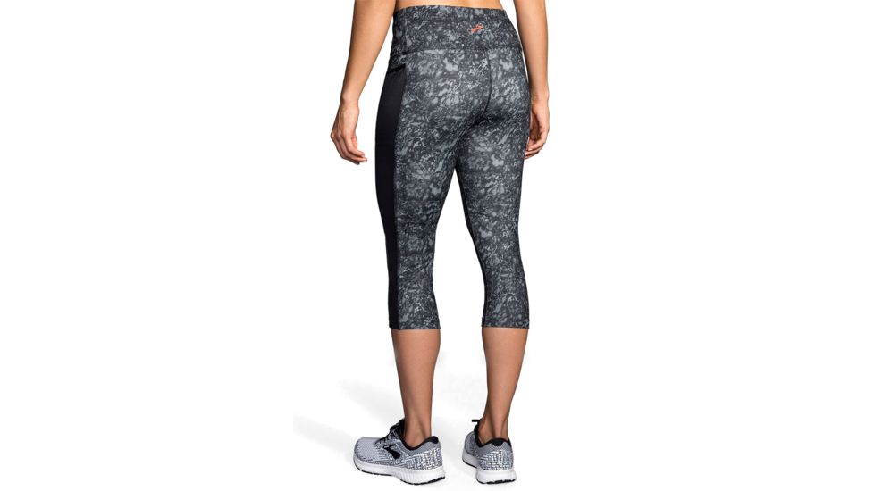 Brooks Greenlight Capris - Womens, Black Marble/Black, L, 221349099.035