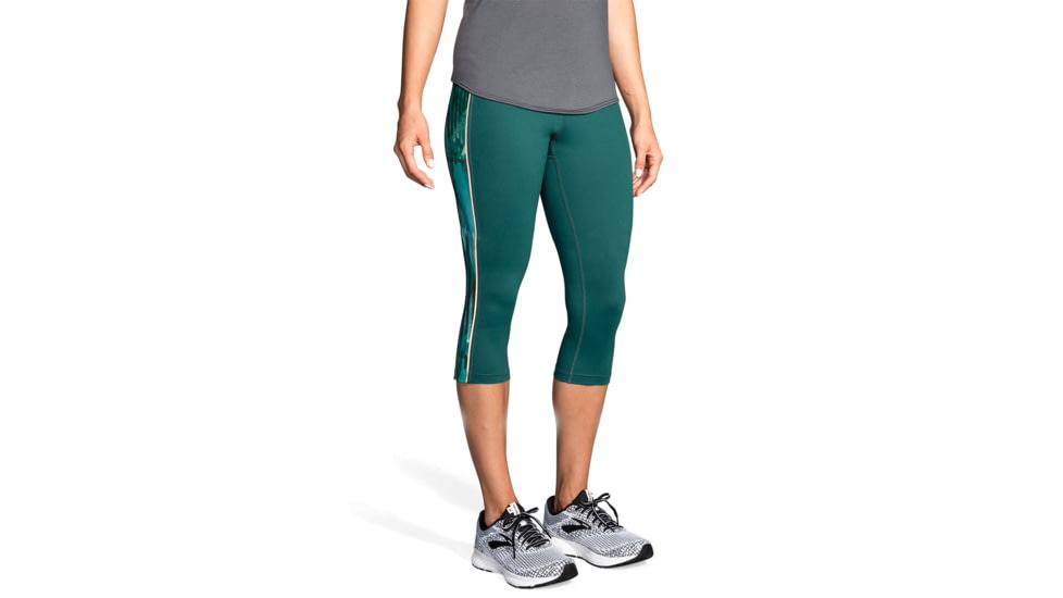 Brooks Greenlight Capris - Womens, Forest/Teal Canyon, L, 221349302.035