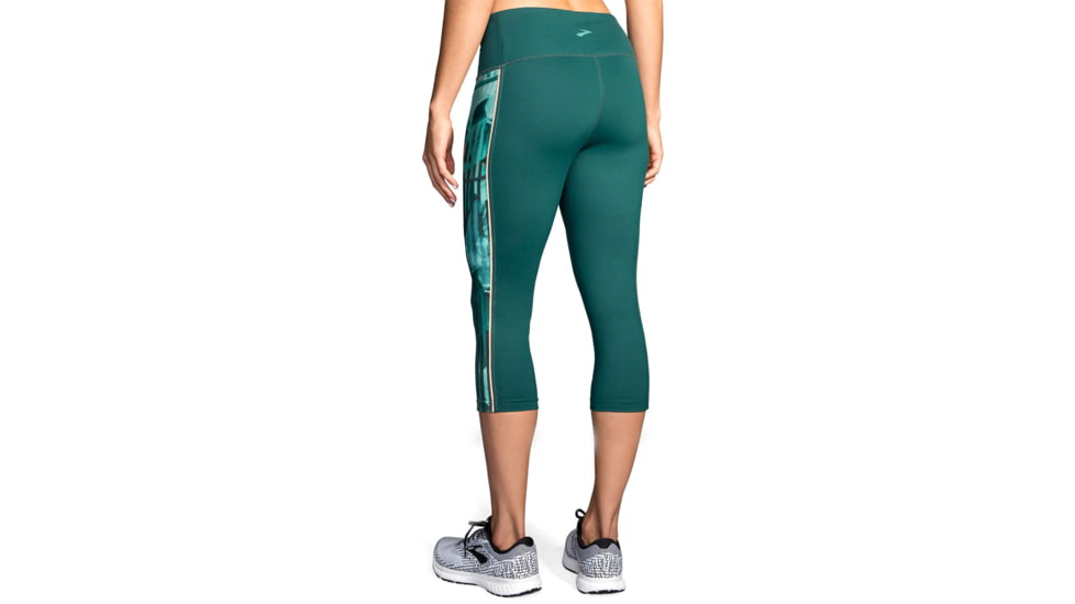 Brooks Greenlight Capris - Womens, Forest/Teal Canyon, L, 221349302.035