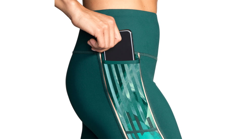 Brooks Greenlight Capris - Womens, Forest/Teal Canyon, L, 221349302.035