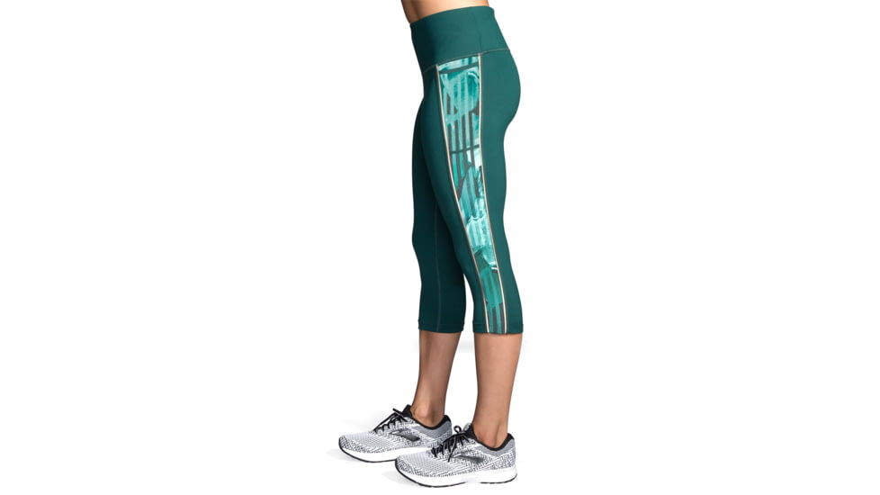 Brooks Greenlight Capris - Womens, Forest/Teal Canyon, L, 221349302.035