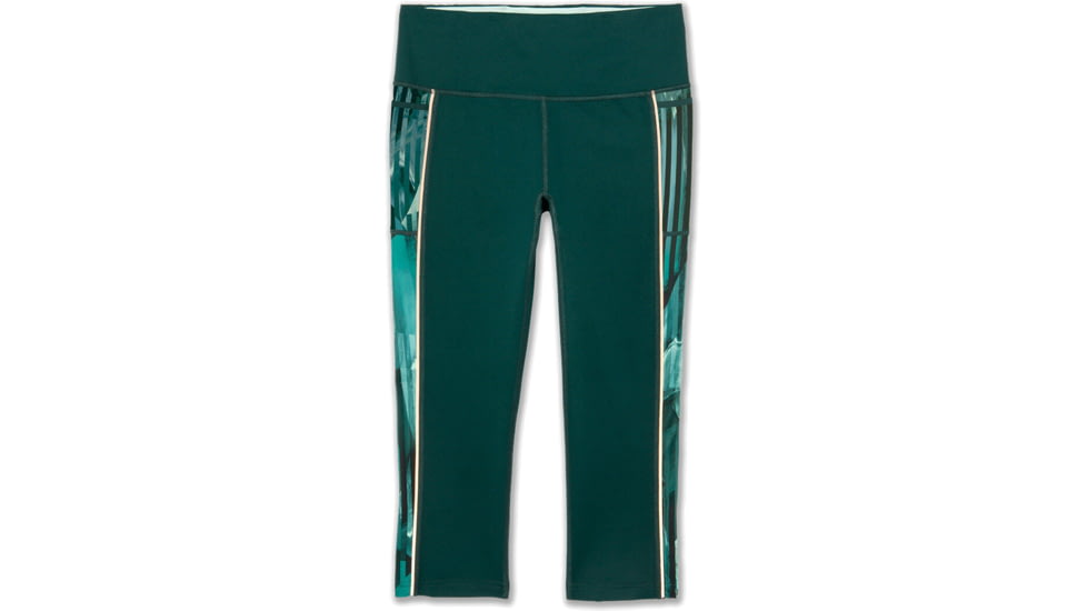 Brooks Greenlight Capris - Womens, Forest/Teal Canyon, L, 221349302.035