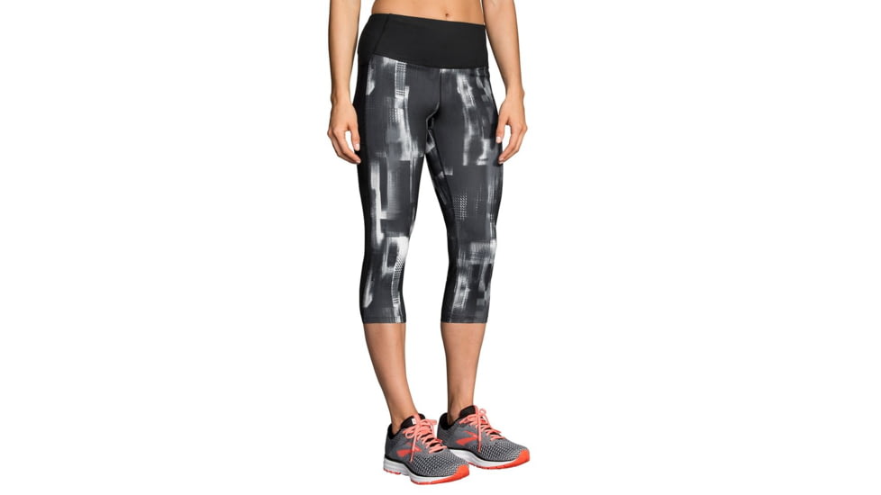 Brooks Greenlight Running Capri - Womens, White Pulse/Black, Medium, 221349182.030
