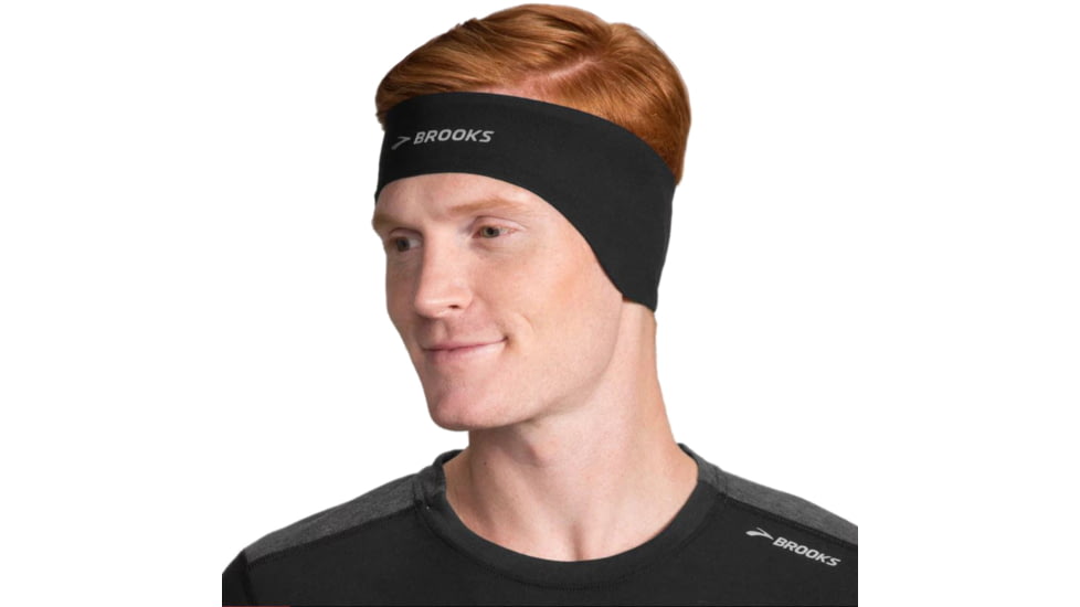 Brooks Greenlight Running Headband, Black, One Size Fits Most, 280375001.010