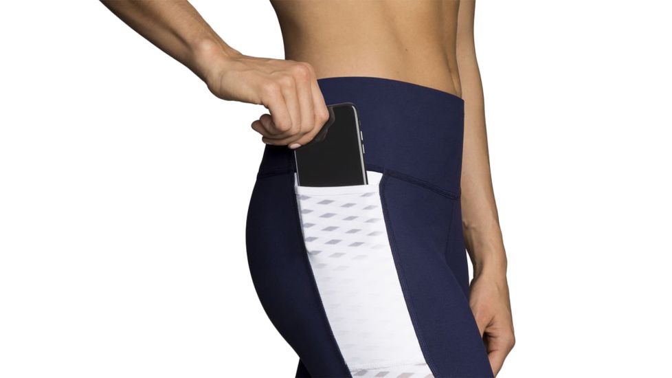 Brooks Greenlight Tight - Womens, Navy/White, Medium, 221350447.030