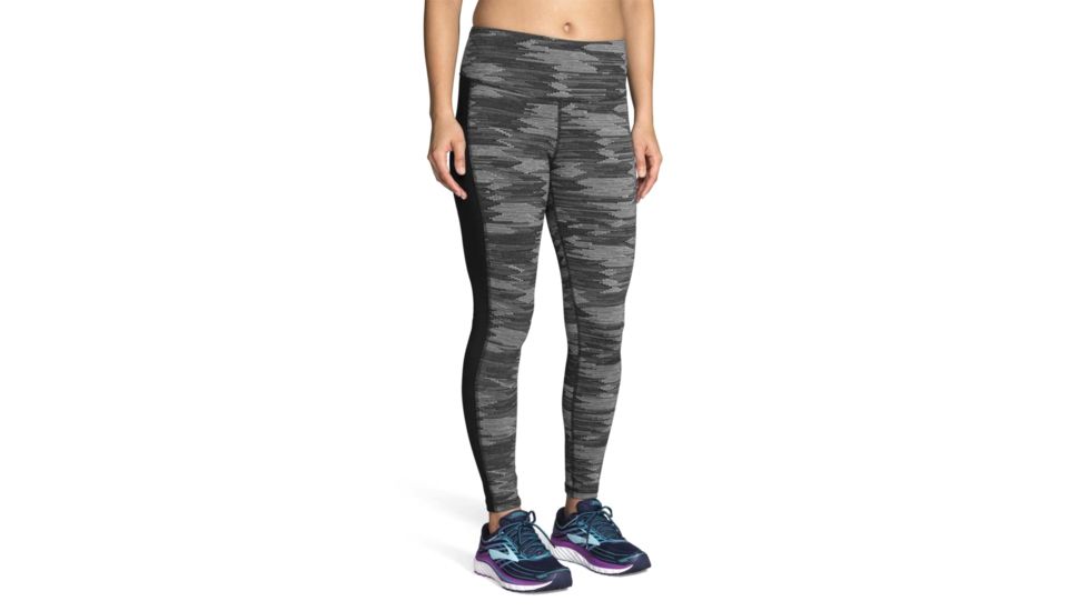 Brooks Greenlight Womens Running Tight, Black Ikat Jacquard/Black, Large, 221228-BLKIKT-JCQ-BLK-L