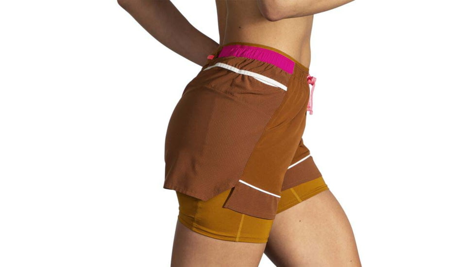 Brooks High Point 3in 2-in-1 Short - Womens, Hazelwood/Ochre/Fuchsia, S, 221611290.025